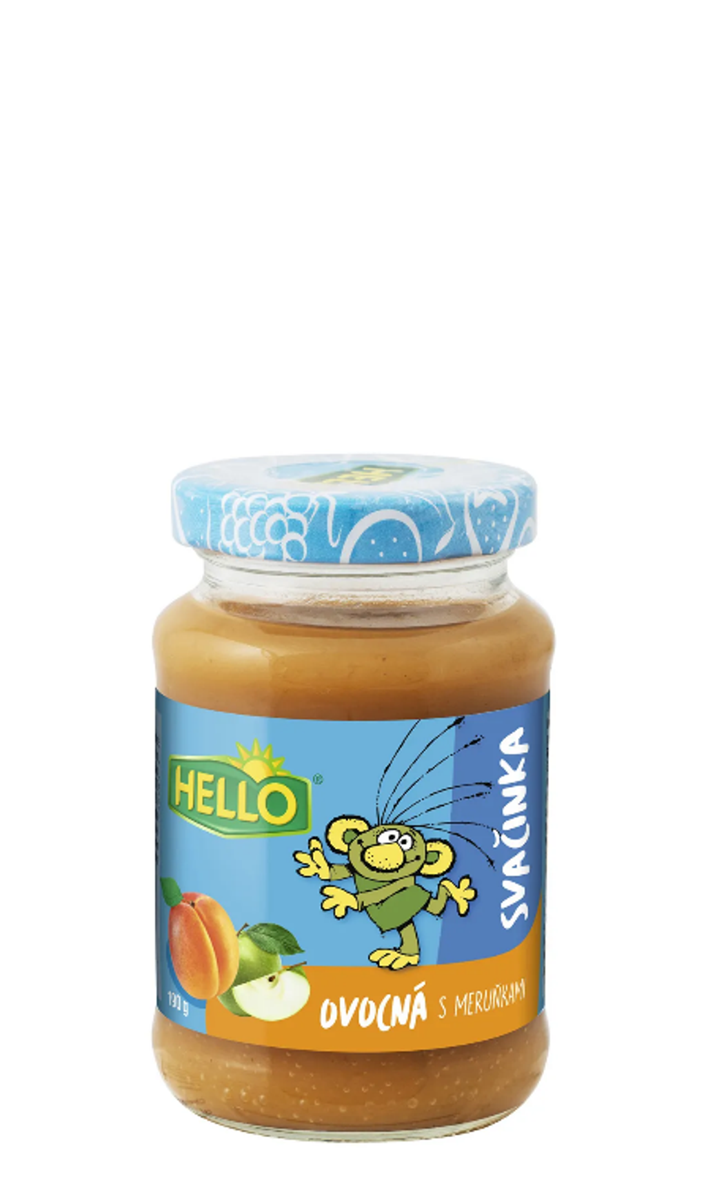 HELLO ovocná desiata s marhuľami v skle, 190 g