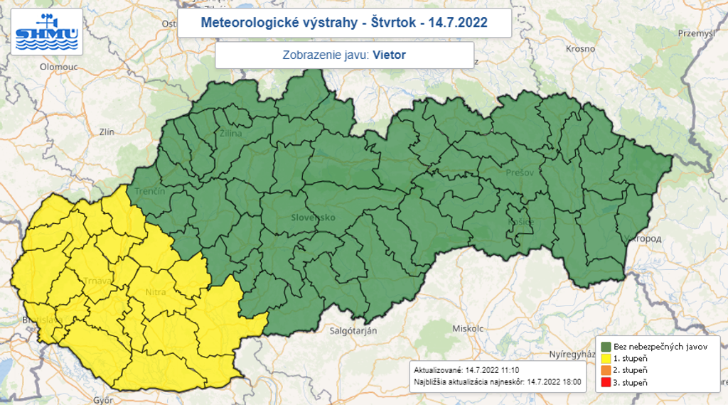 Výstrahy pred vetrom