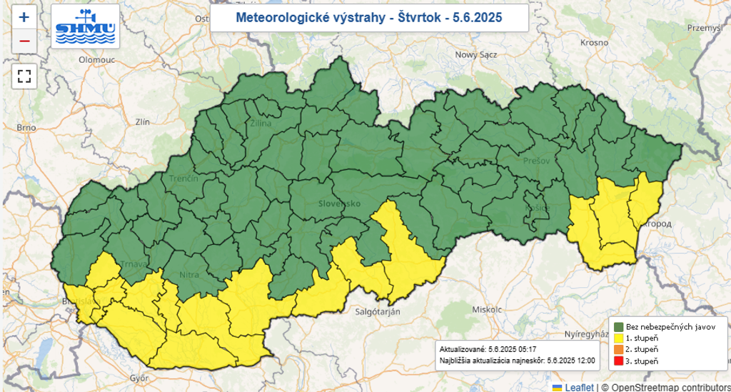 Platia výstrahy pred vysokými teplotami.
