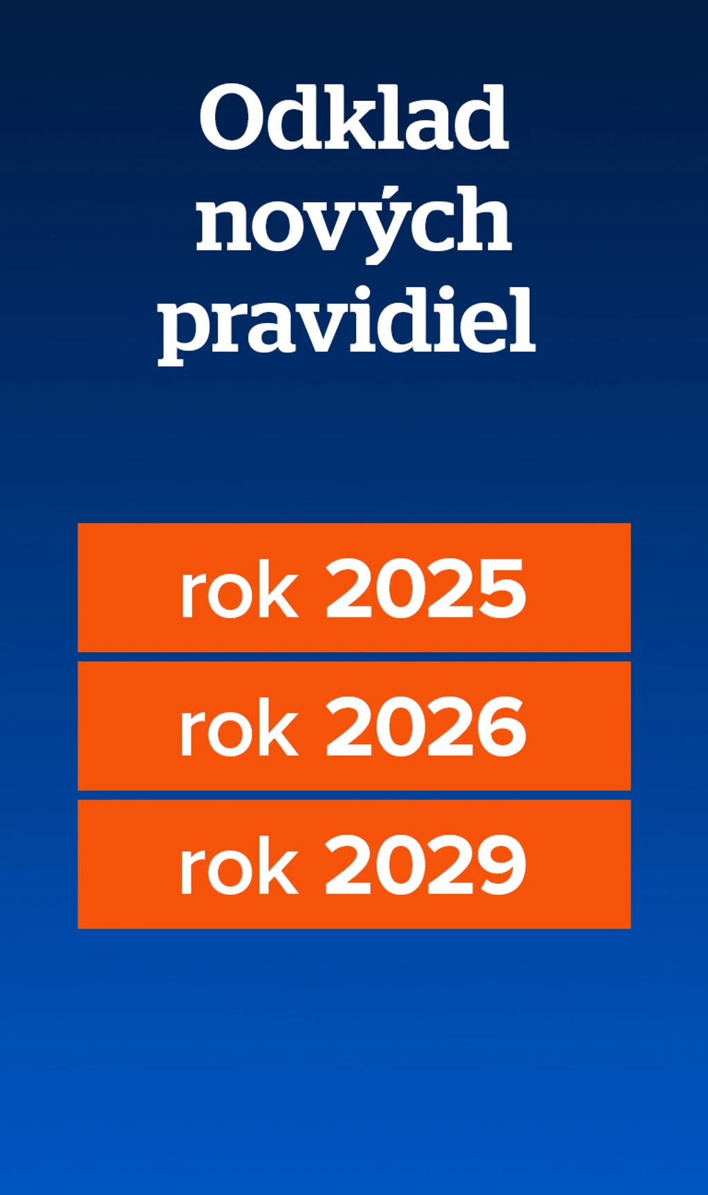 Odklad nových pravidiel. 