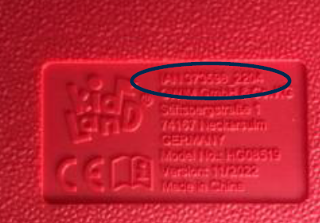 Výrobné číslo nebezpečnej hojdačky, ktorú stiahli z predaja.