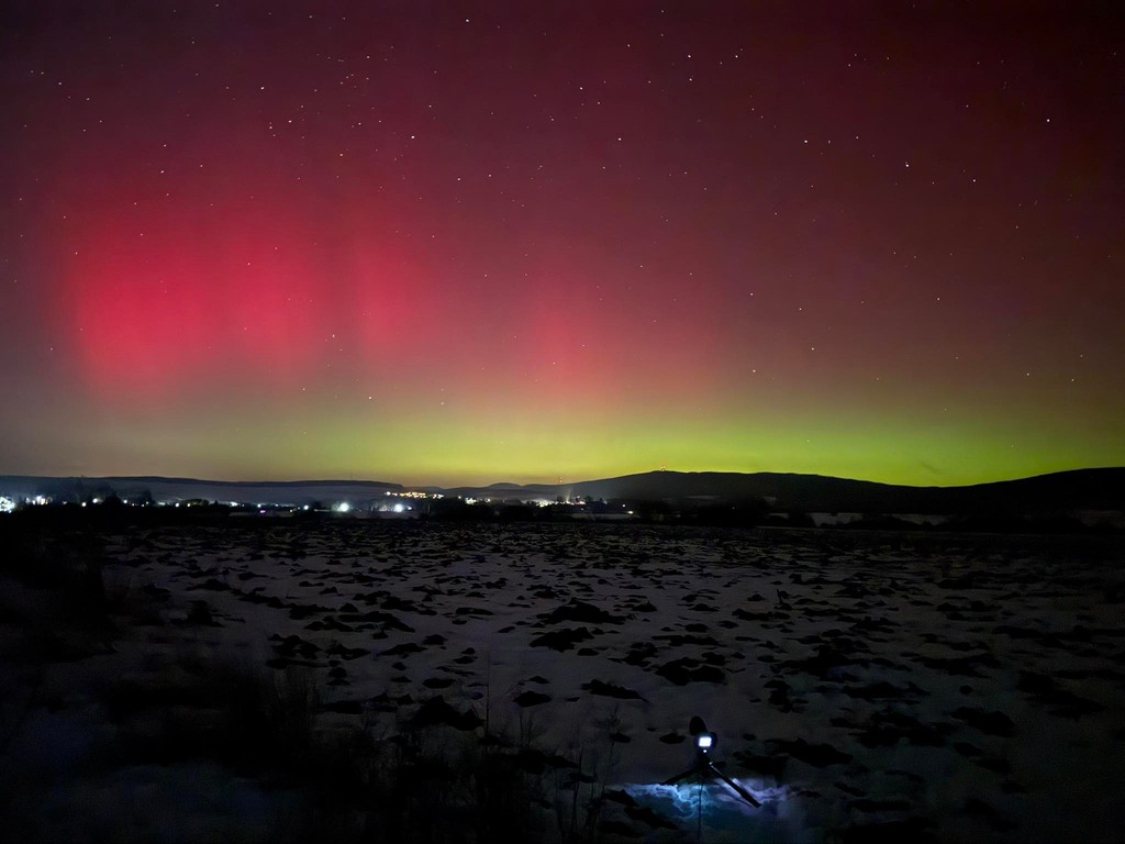 Polárna žiara, ktorú zachytil fotograf Tomáš. 