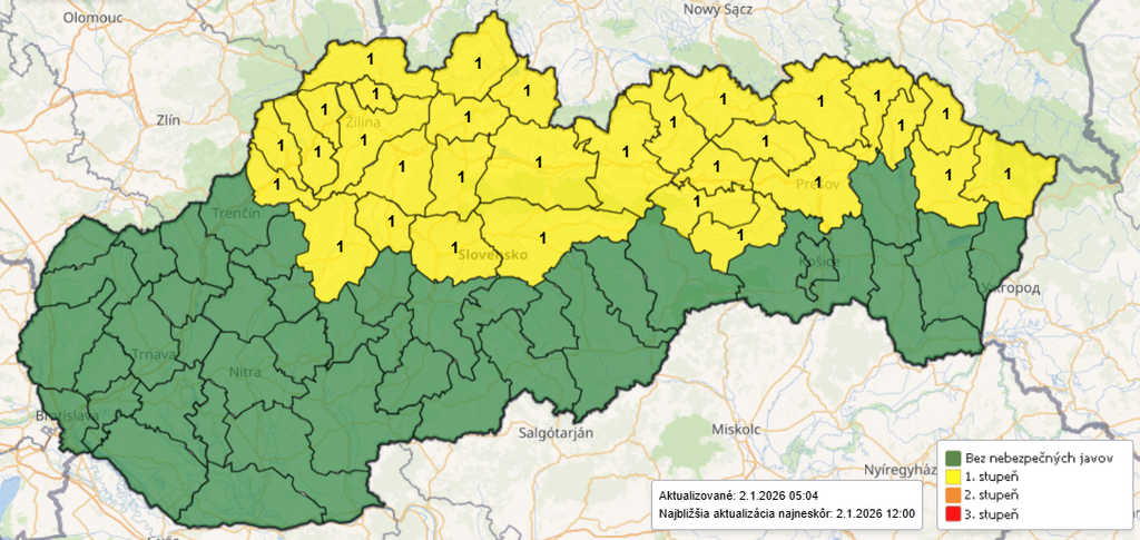 Výstrahy pred snehovými závejmi. 