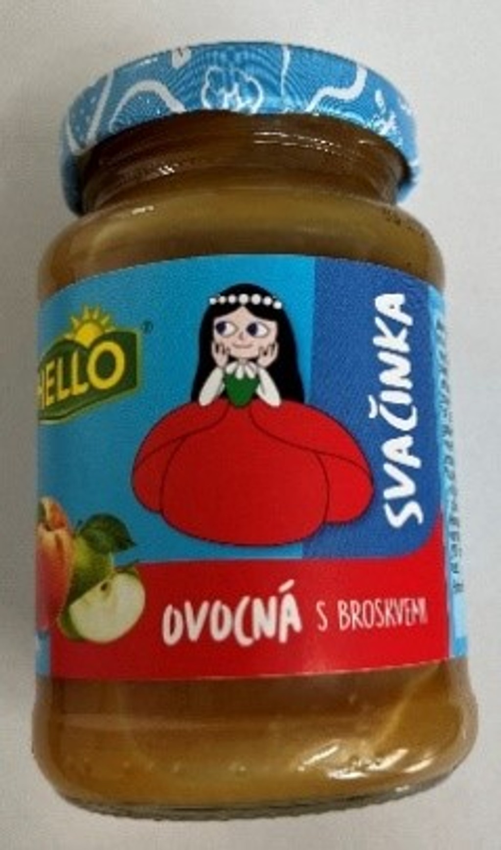 HELLO ovocná desiata s broskyňami v skle, 190 g