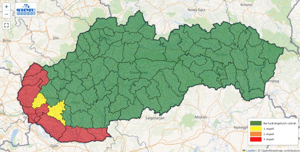 Výstrahy pred povodňami.