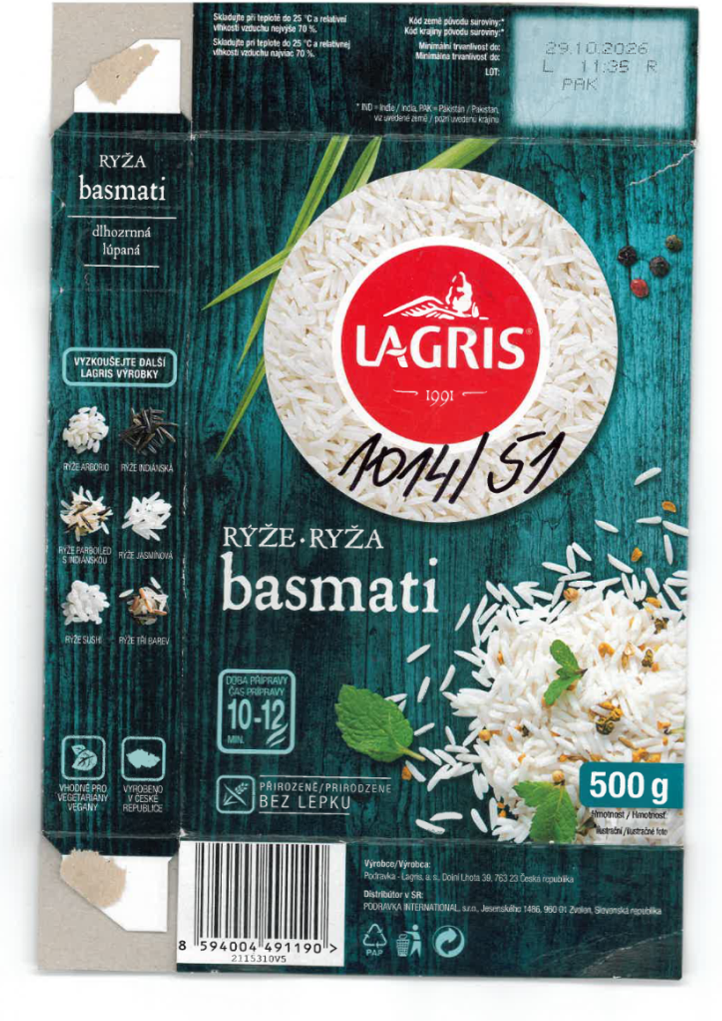 Ryža basmati dlhozrnná lúpaná.