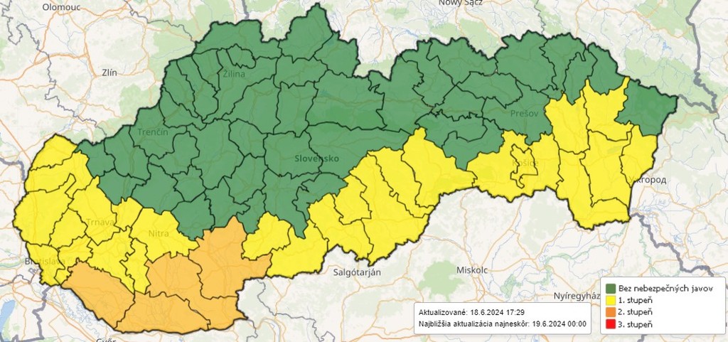 Výstrahy pred vysokými teplotami. 