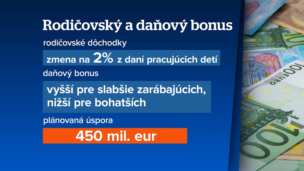 Rodičovský a daňový bonus. 