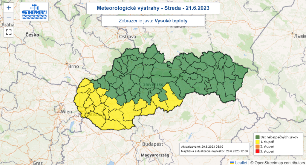 Streda - výstrahy pred teplom