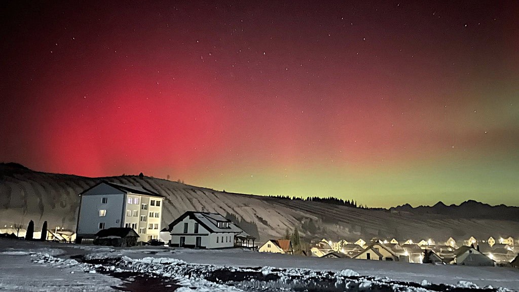 Polárna žiara zachytená pani Danielou. 