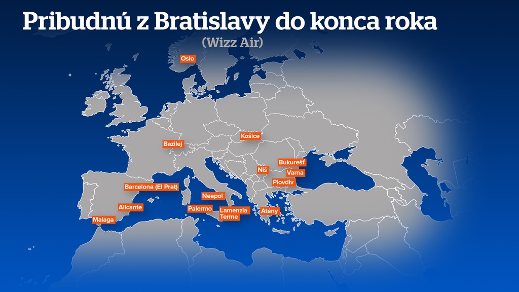 Lety Wizz Air z Bratislavy