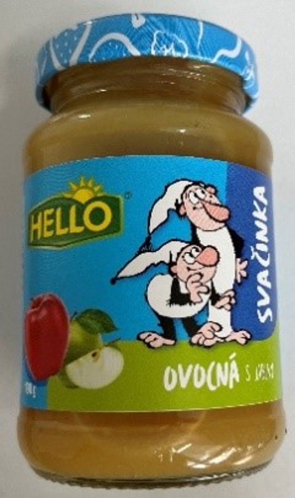 HELLO ovocná desiata s jablkami v skle, 190 g