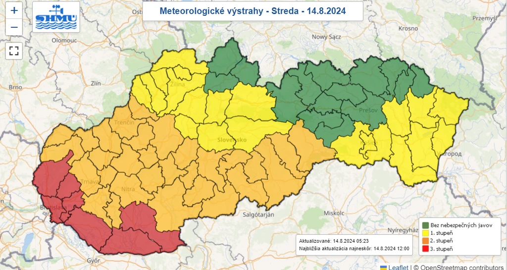 Výstrahy SHMÚ.