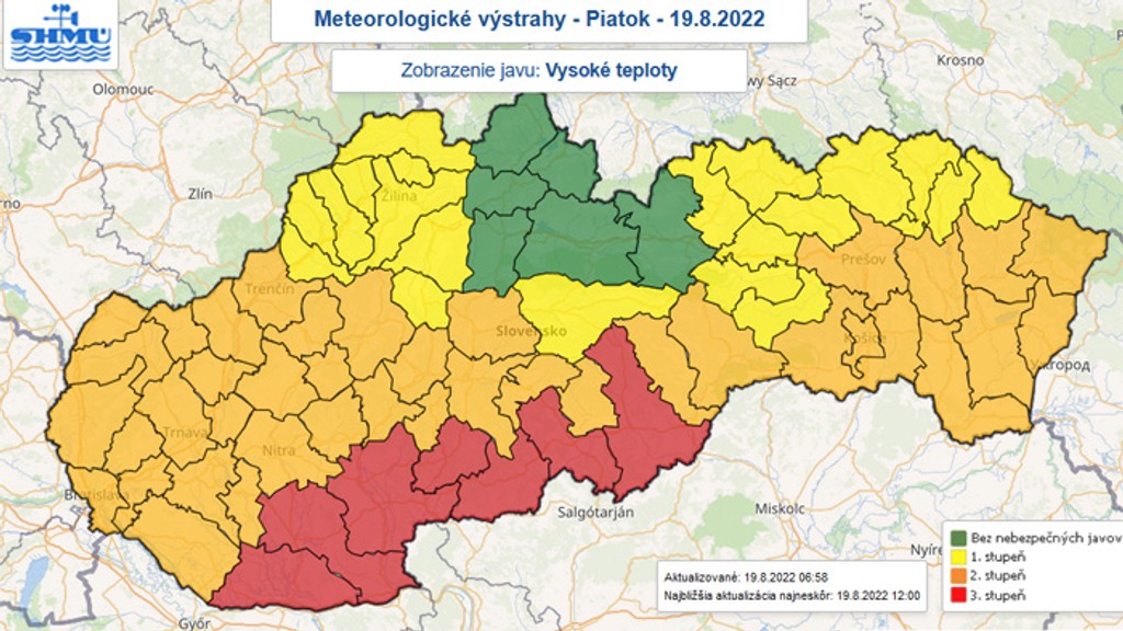Výstrahy pred vysokými teplotami.
