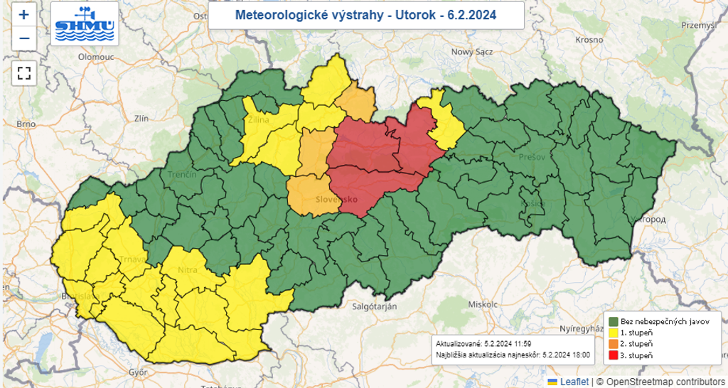 Výstrahy pred vetrom.