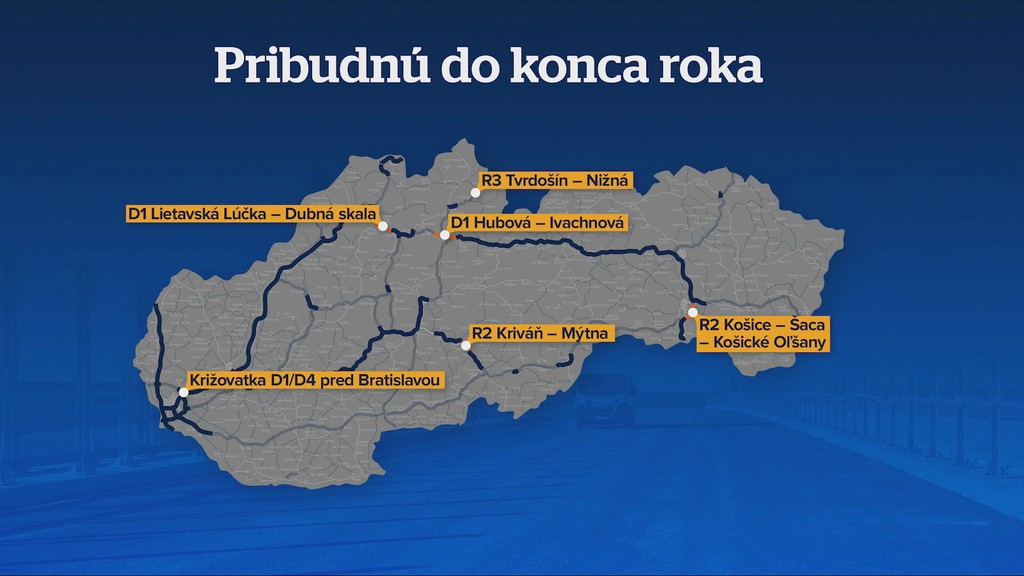 Diaľnice, ktoré majú pribudnúť do konca roka