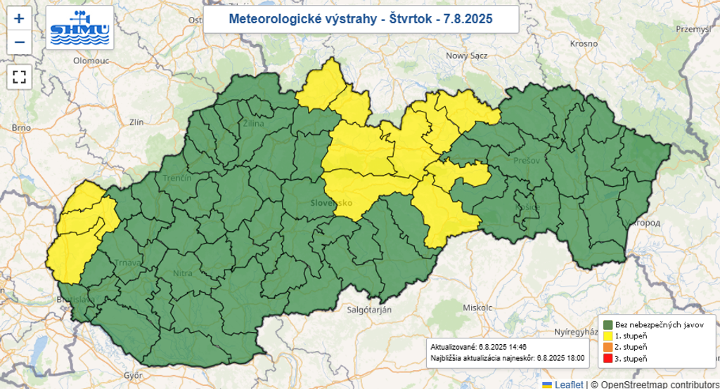 Výstrahy pred mrazom.