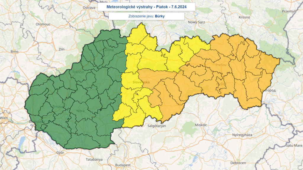 Výstrahy pred búrkami (7. 6.)