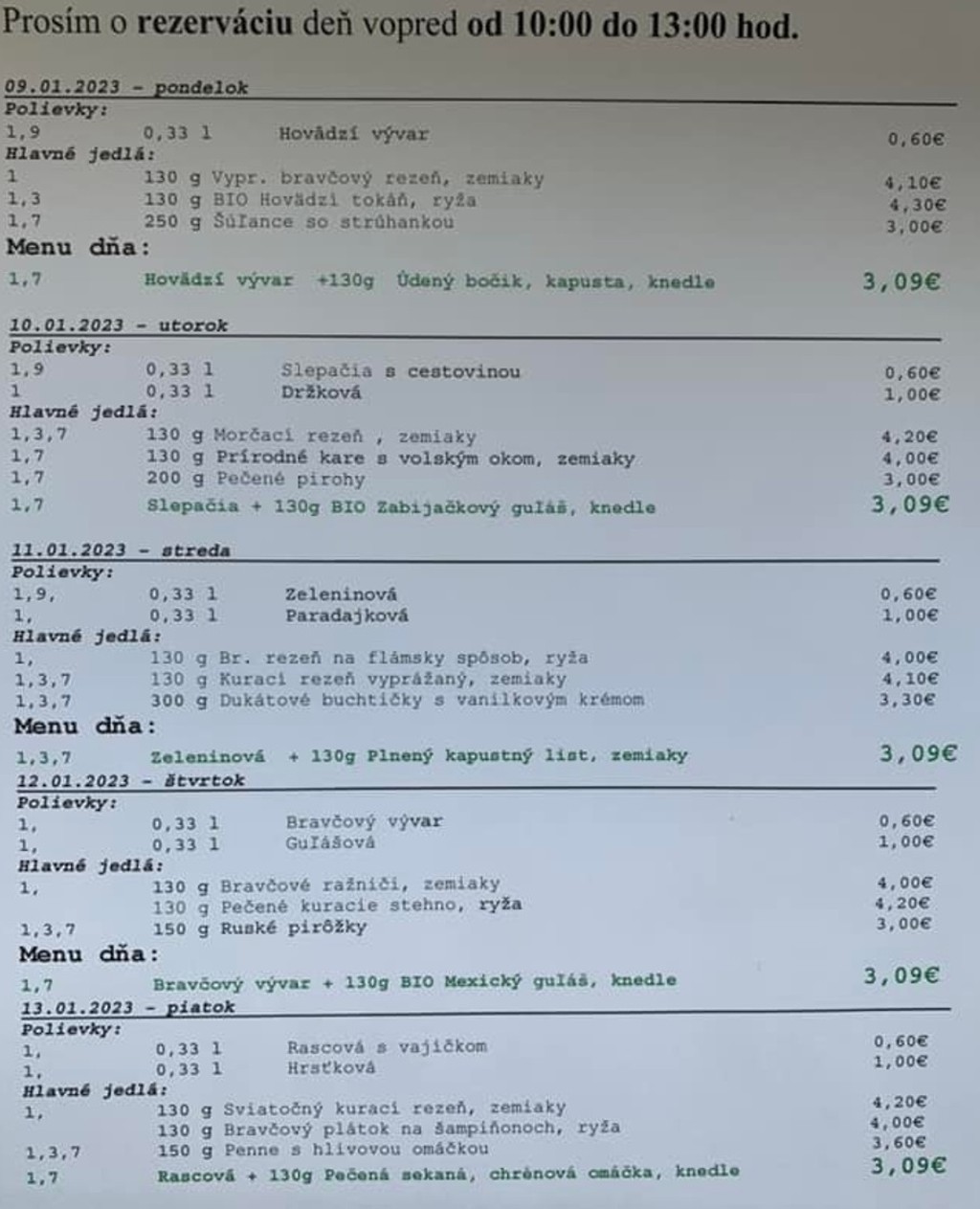 Najlacnejšie menučko na Slovensku.