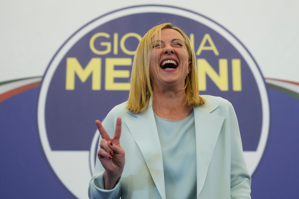 Giorgia Meloniová, líderka krajne pravicovej strany Bratia Talianska.