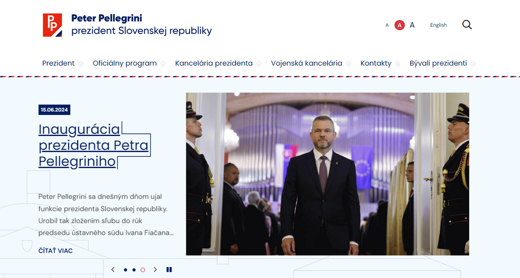 Peter Pellegrini vymenil prezidentskú štandardu za vlastné logo.
