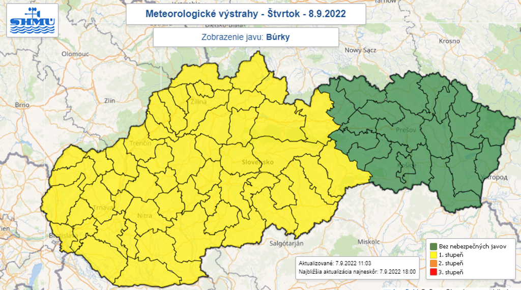 Výstrahy pred búrkami
