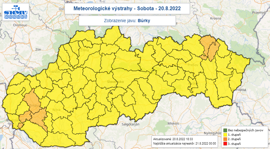 Výstrahy pred búrkami.