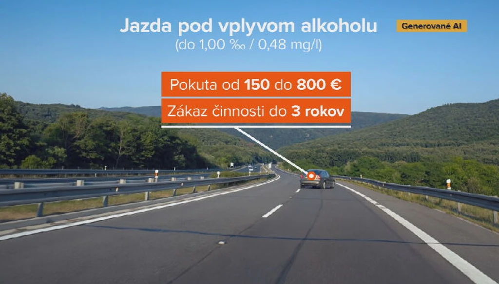 Na snímke výška pokút za alkohol za volantom.