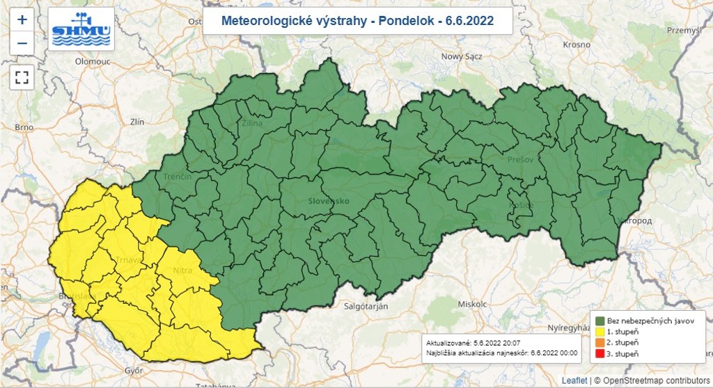 Výstrahy pred búrkami.
