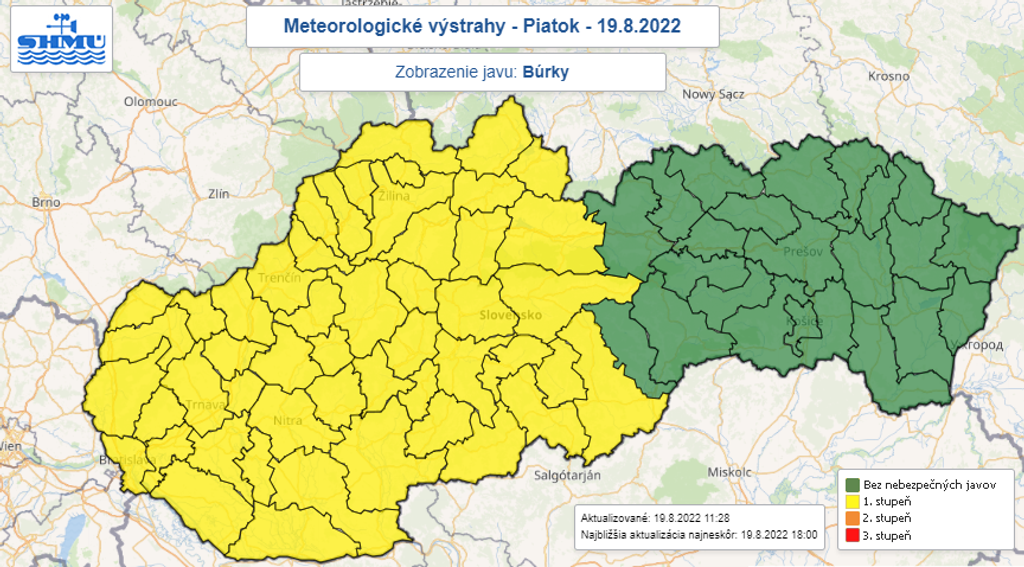 Výstrahy pred búrkami