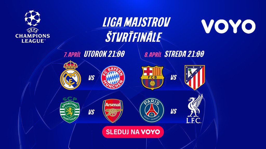 Program prvých zápasov štvrťfinále Ligy majstrov