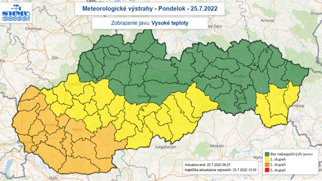 Výstrahy pred horúčavami.
