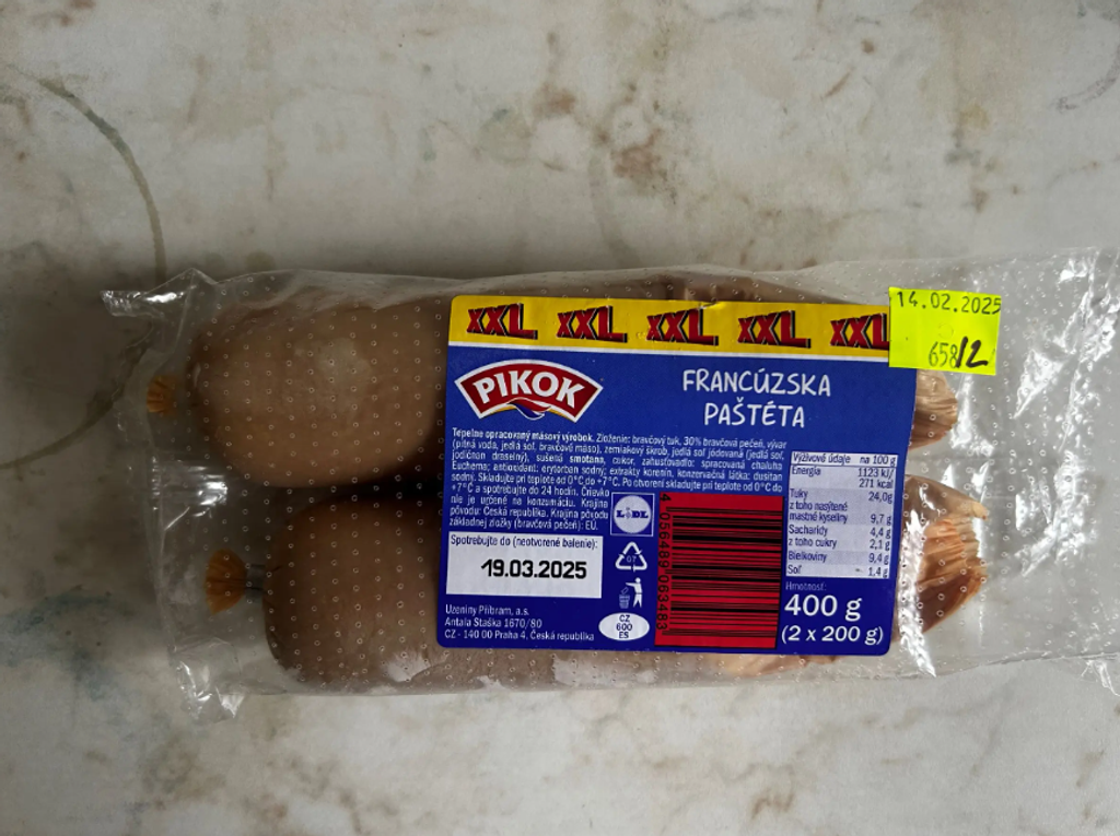 Nevyhovujúci výrobok - francúzska paštéka