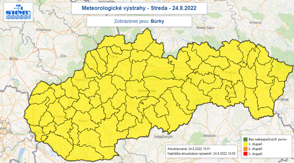 Výstrahy pred búrkami