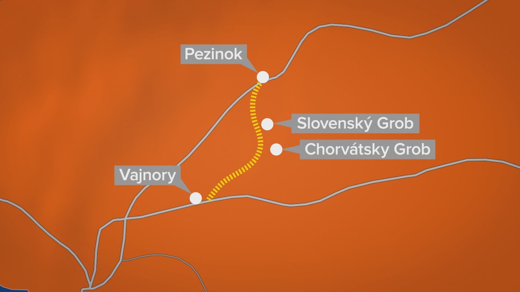 Mapa novej trate v Bratislave.