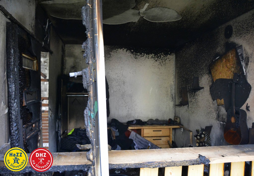 Byt po požiari.