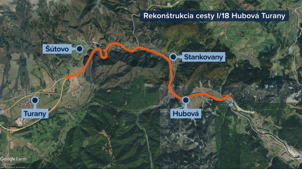 Rekonštrukcia cesty I/18 Hubová - Turany