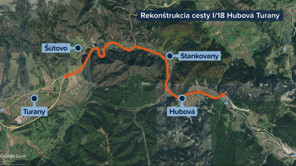 Rekonštrukcia cesty I/18 Hubová - Turany