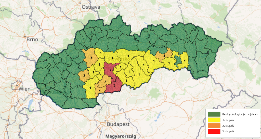 Platia výstrahy pred povodňami.