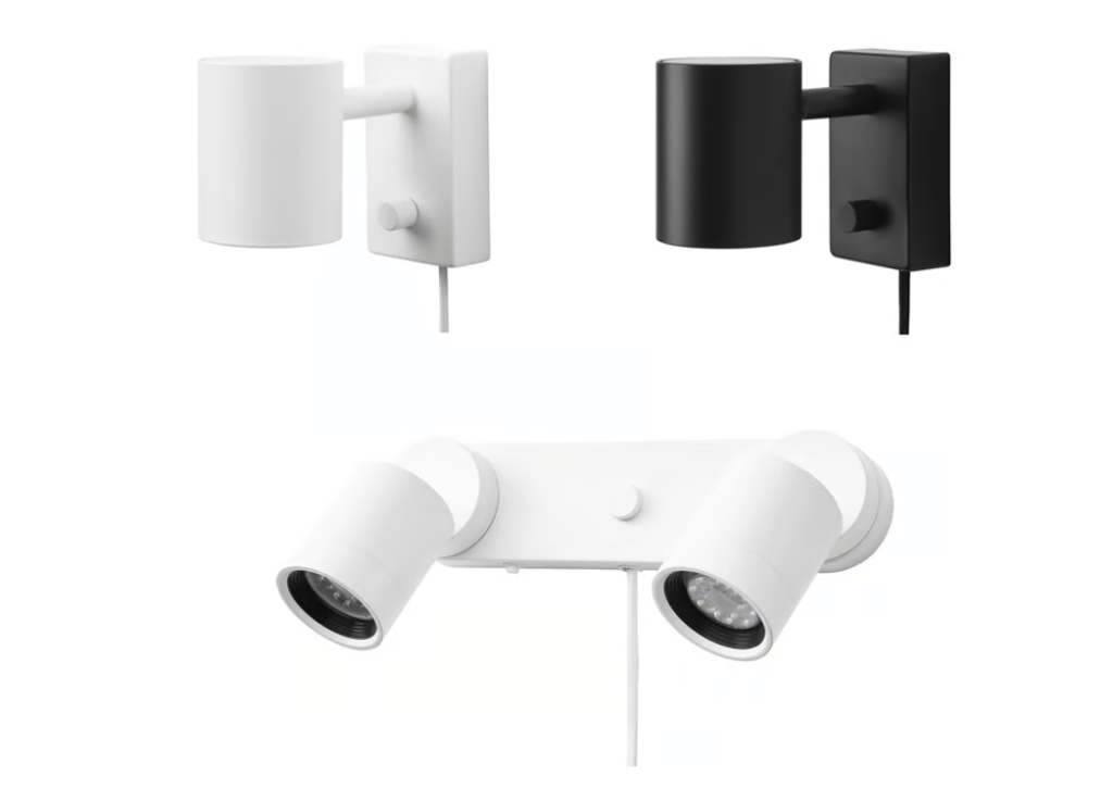 Na snímke nebezpečné nástenné lampy, ktoré Ikea sťahuje z trhu kvôli riziku úrazu elektrickým prúdom.