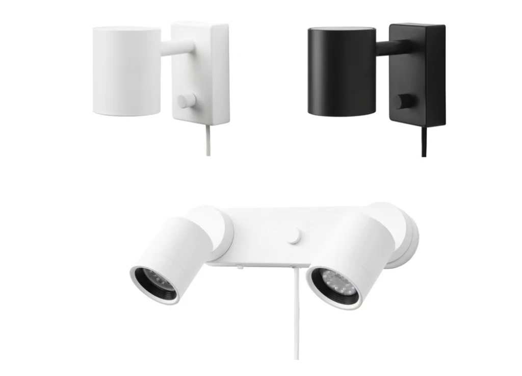 Na snímke nebezpečné nástenné lampy, ktoré Ikea sťahuje z trhu kvôli riziku úrazu elektrickým prúdom.