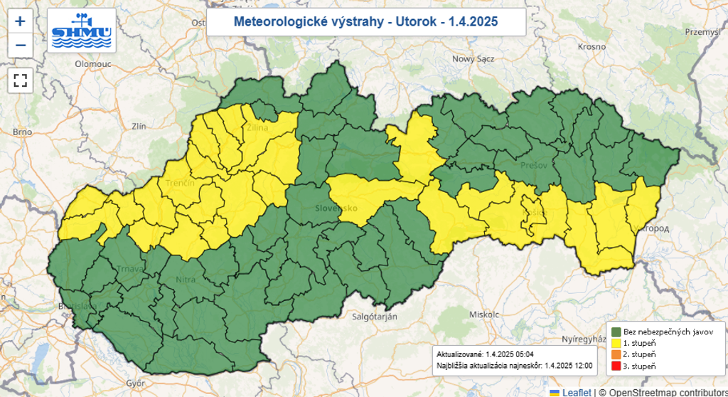 Výstrahy pred vetrom.