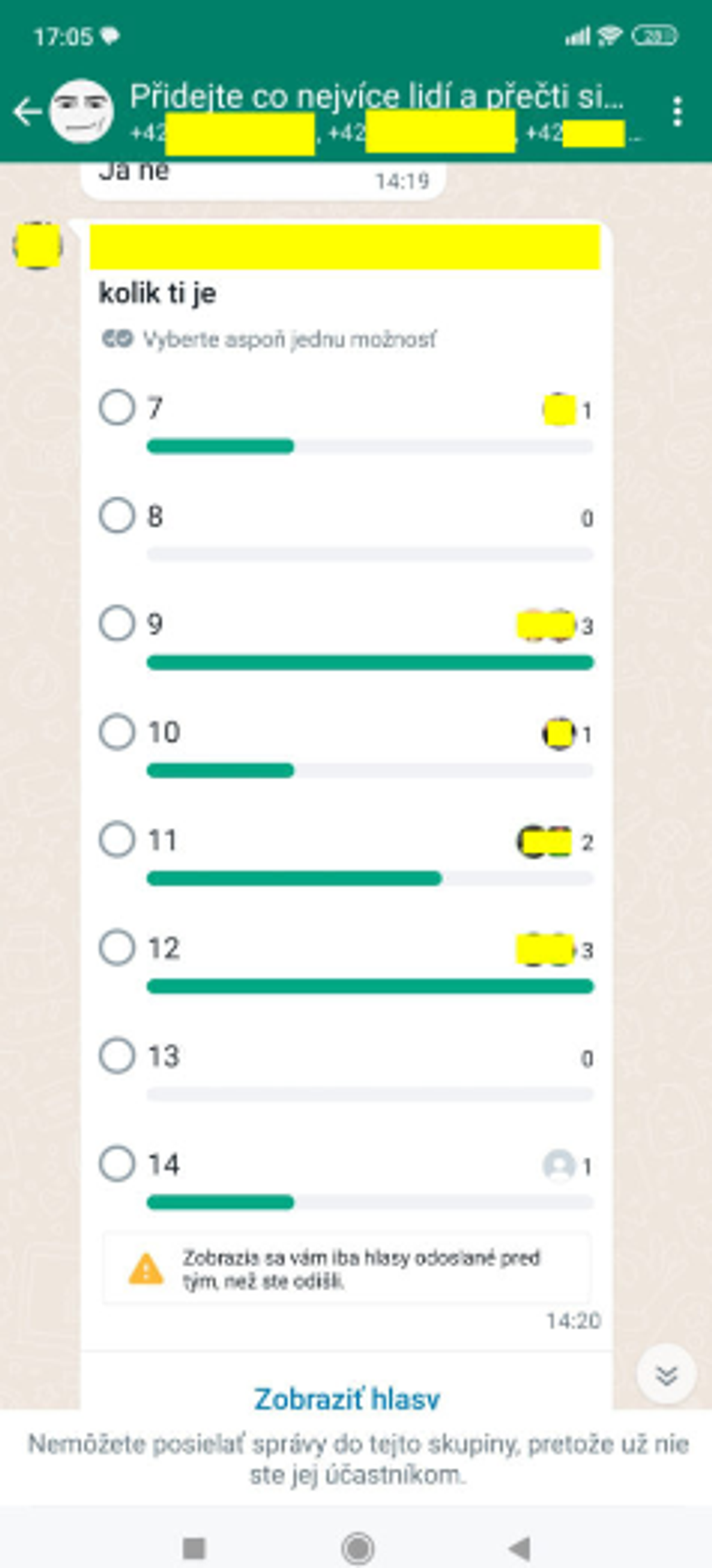 Nebezpečná skupina na Whatsappe.