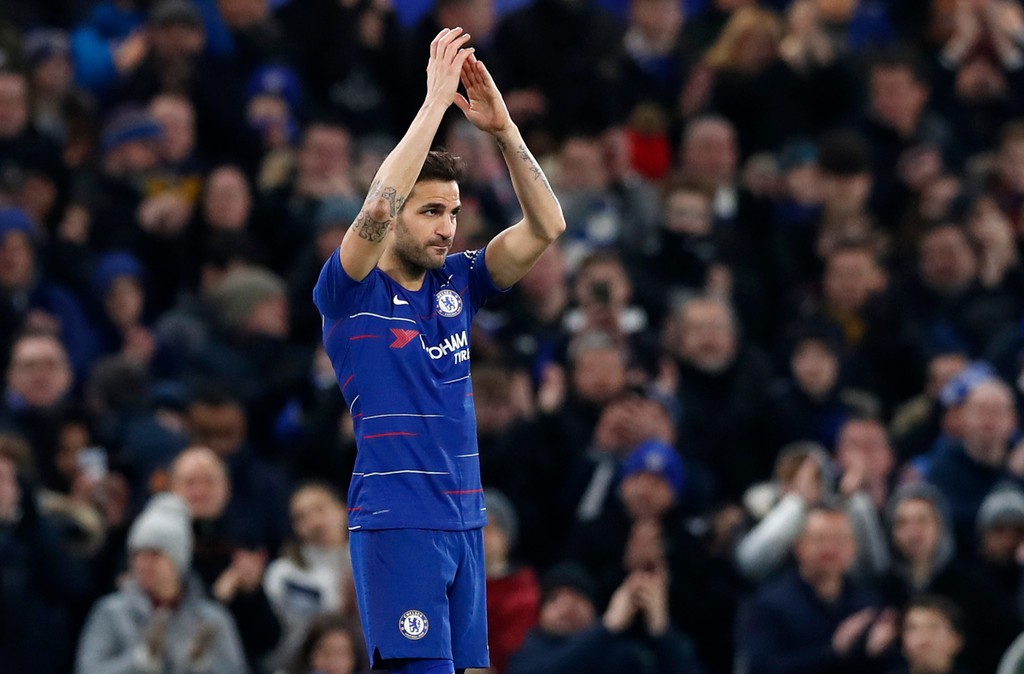 Cesc Fábregas z Chelsea reaguje v pohárovom dueli proti Nottinghamu.