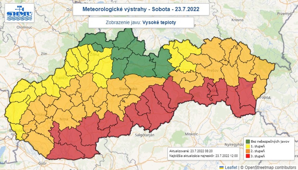 Výstrahy pred horúčavami.