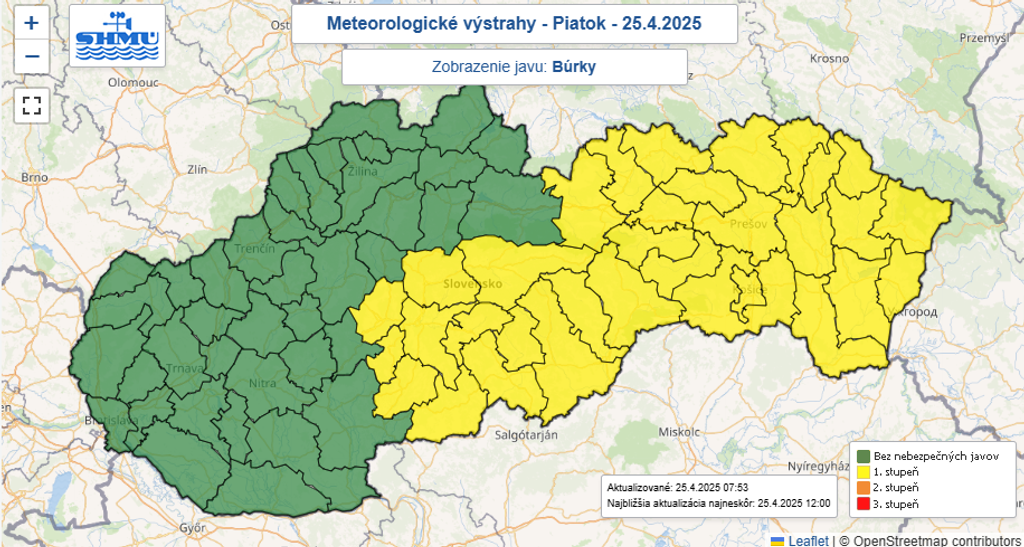 Platia výstrahy pred búrkami.
