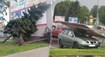 FOTO a VIDEO: Búrky udreli naplno. Na východe Slovenska lámalo stromy, billboard spadol na zaparkované auto