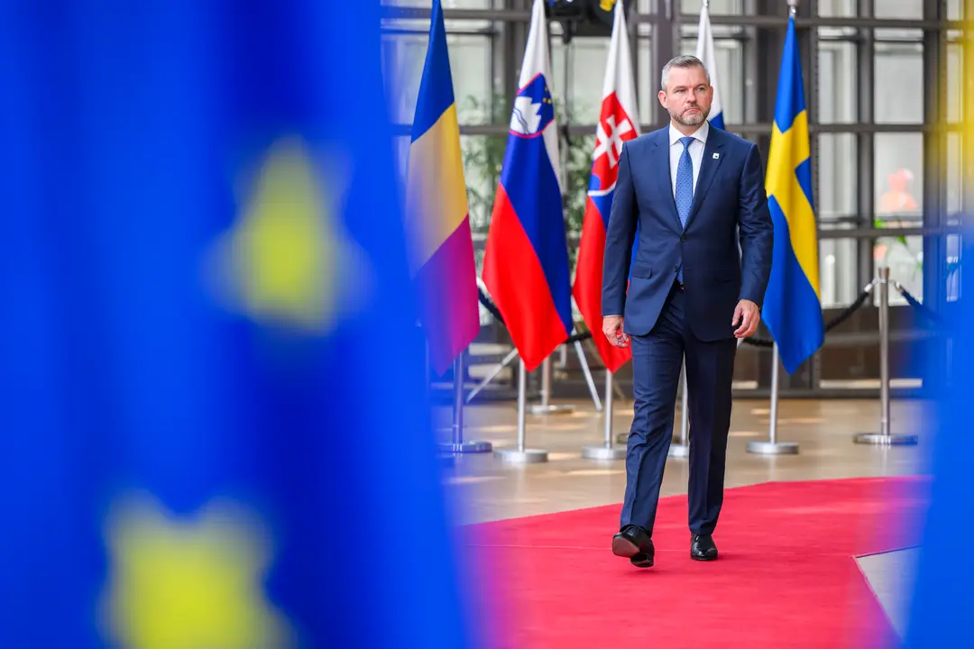 Peter Pellegrini pri príchode na pracovné stretnutie členov Európskej rady v Bruseli