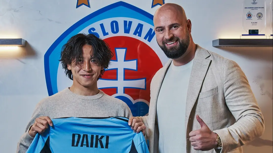 Novou posilou Slovana Bratislava je Japonec Daiki Matsuoka. (cropped)