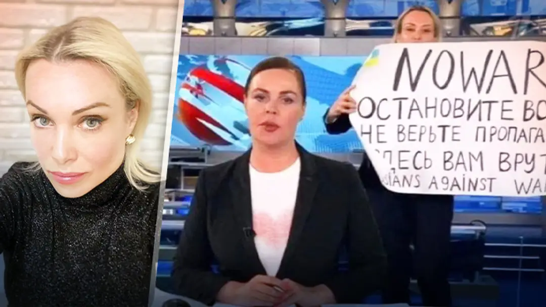 Ruská novinárka Marina Ovsiannik